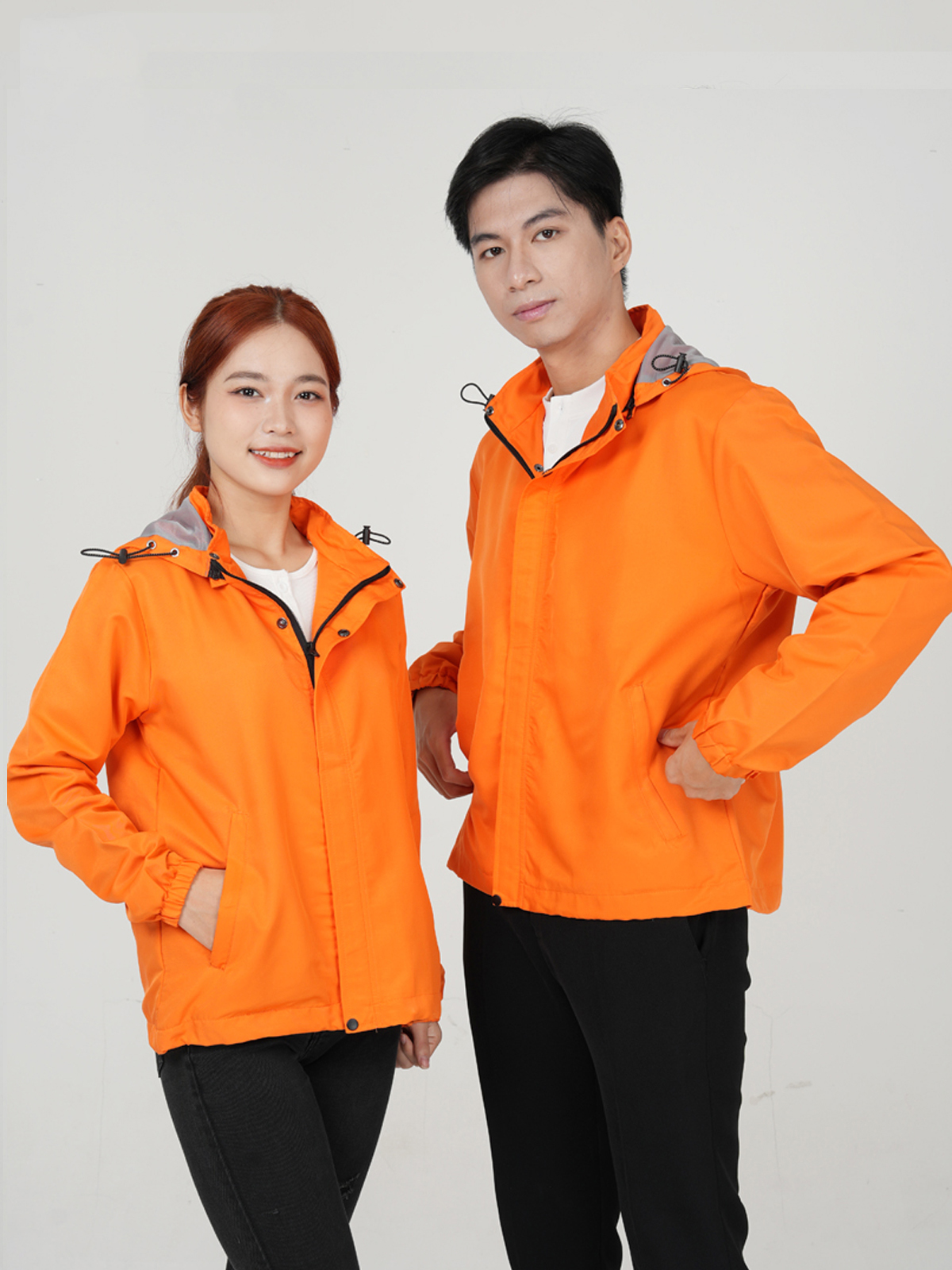 Áo gió đồng phục may sẵn màu cam