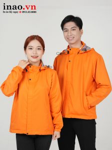 Áo gió đồng phục may sẵn màu cam