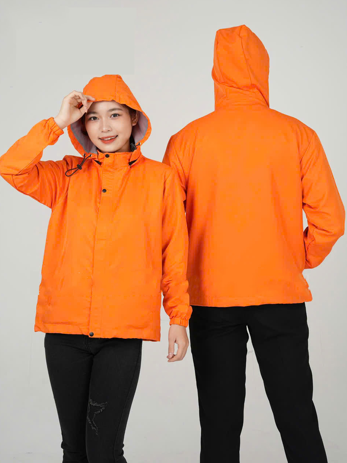 Áo gió đồng phục may sẵn màu cam
