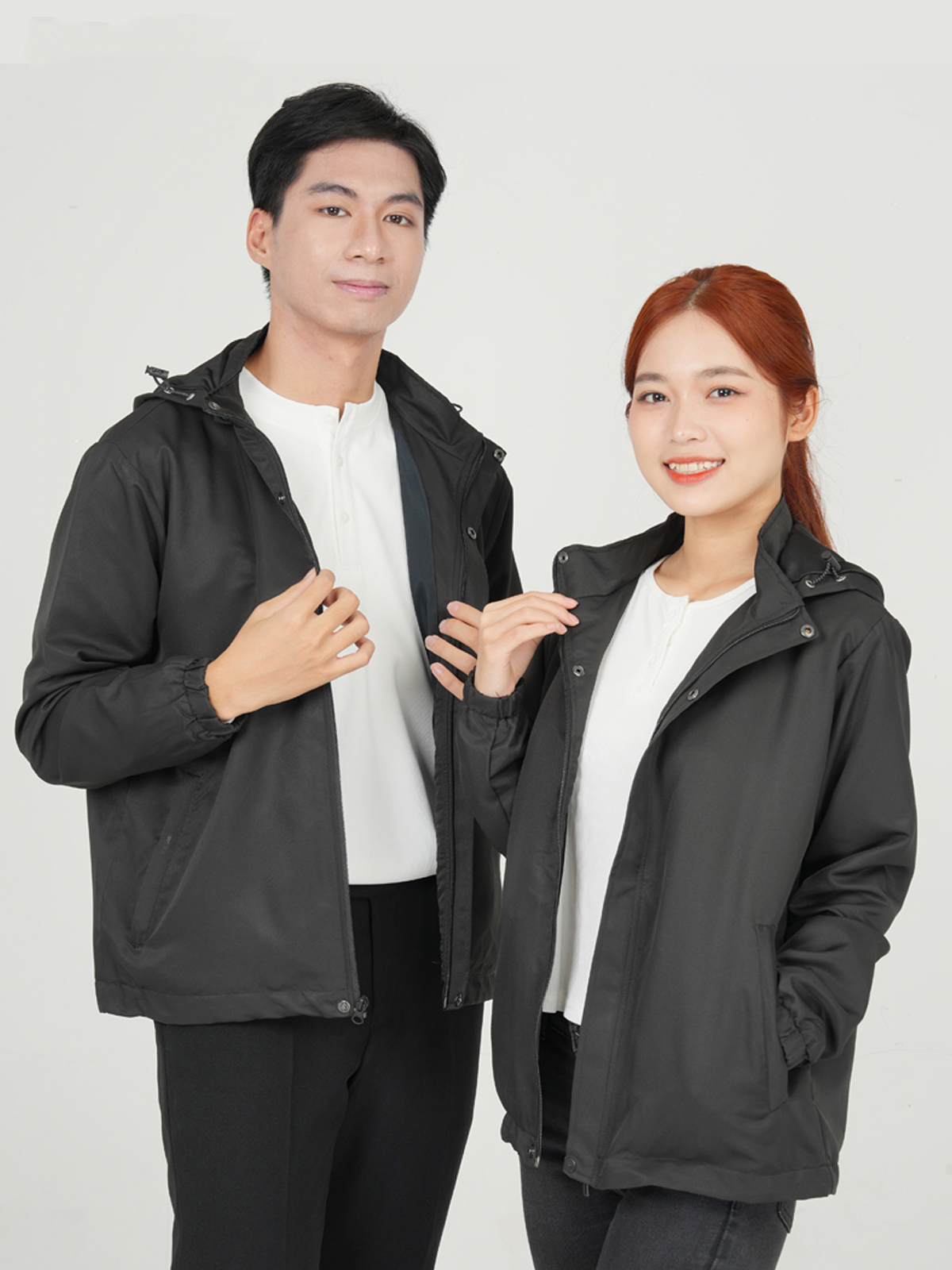 Áo gió đồng phục may sẵn màu đen