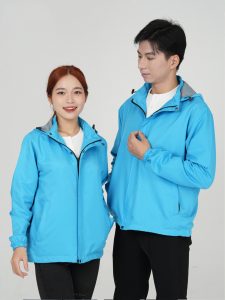 Áo gió đồng phục may sẵn màu xanh da trời