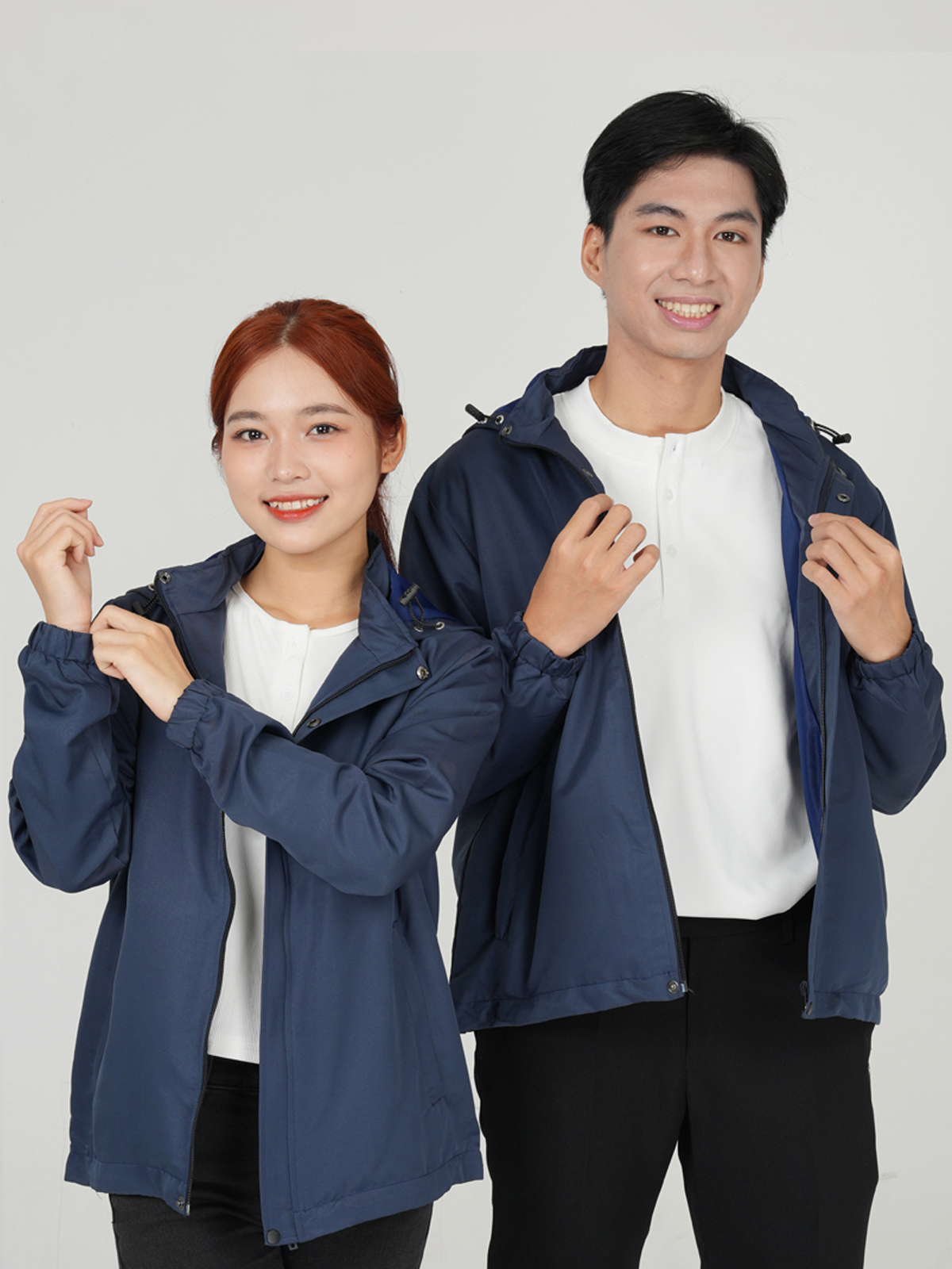 Áo gió đồng phục may sẵn màu xanh đen