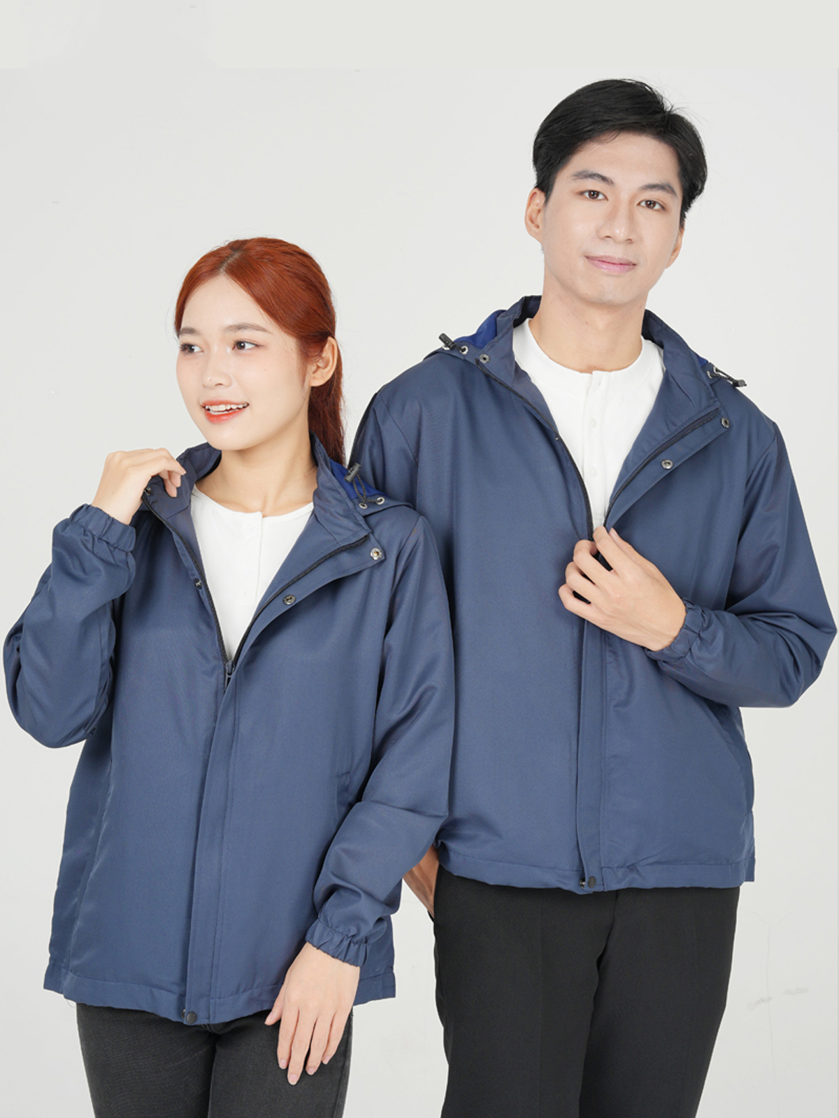 Áo gió đồng phục may sẵn màu xanh đen