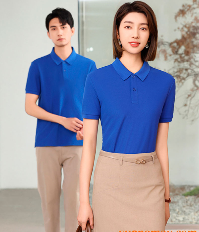 Áo polo đồng phục xanh dương cao cấp