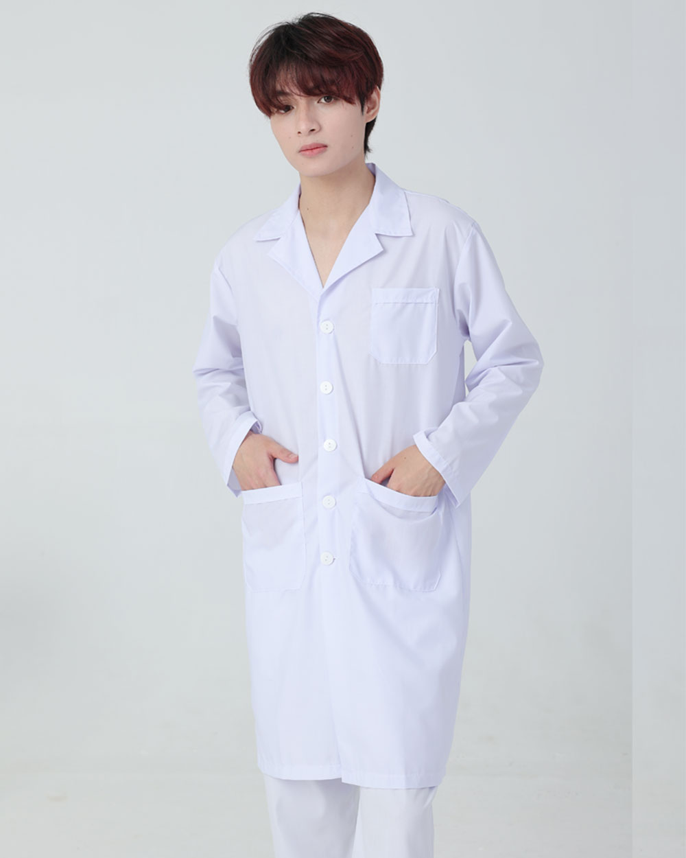 Đồng phục bác sĩ nam - áo blouse trắng dài tay