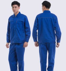 Đồng phục công nhân dài tay màu xanh YA