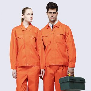 Đồng phục công nhân khóa kéo màu cam