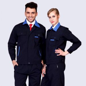 Đồng phục công nhân khóa kéo xanh đen phối xanh YA