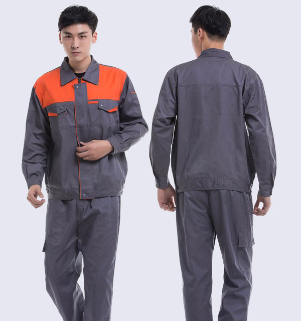 Đồng phục công nhân màu xám tro phối màu cam