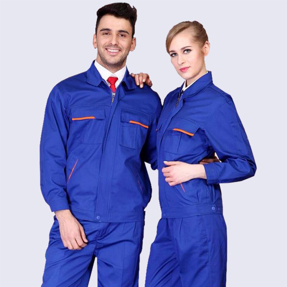 Đồng phục công nhân màu xanh phối cam