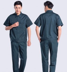 Đồng phục công nhân ngắn tay màu rêu