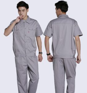 Đồng phục công nhân ngắn tay màu xám