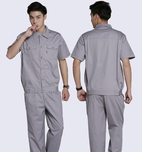 Đồng phục công nhân ngắn tay màu xám