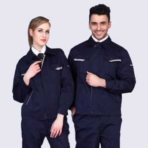 Đồng phục công nhân xanh đen túi hộp phối xám