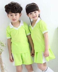 Đồng phục học sinh mầm non màu xanh cốm phối trắng