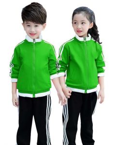 Đồng phục học sinh mùa đông - áo khoác thể thao màu xanh lá