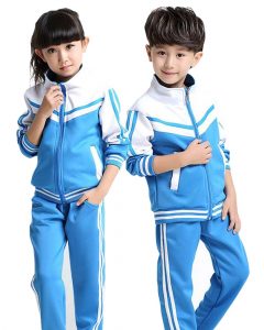 Đồng phục học sinh mùa đông màu xanh da trời phối trắng