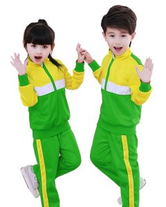 Đồng phục học sinh mùa đông màu xanh lá phối vàng