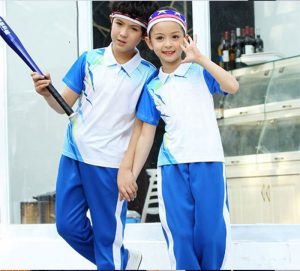 Đồng phục học sinh tiểu học - áo polo trắng phối xanh năng động