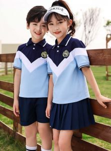 Đồng phục học sinh tiểu học màu xanh navy phối trắng