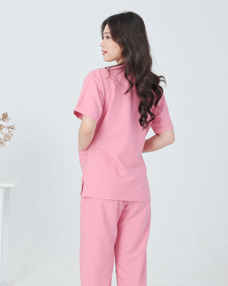 Đồng phục scrub y tế nữ màu hồng