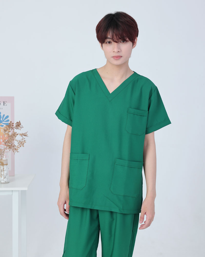 Đồng phục scrub y tế phối màu xanh dương - xanh lá