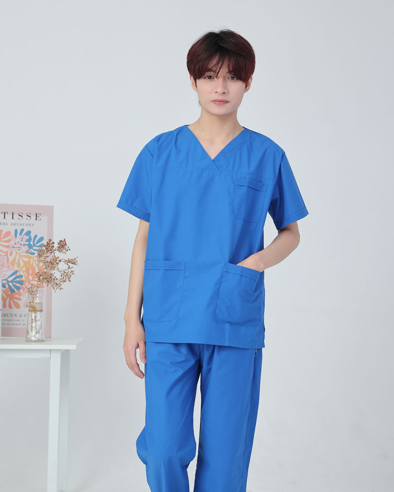Đồng phục scrub y tế phối xanh da trời - xanh dương