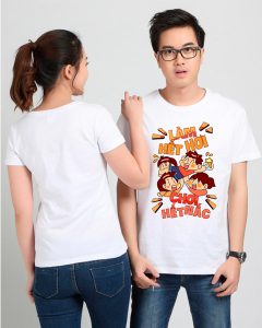 Mẫu áo phông In Làm hết hơi - Chơi hết nấc