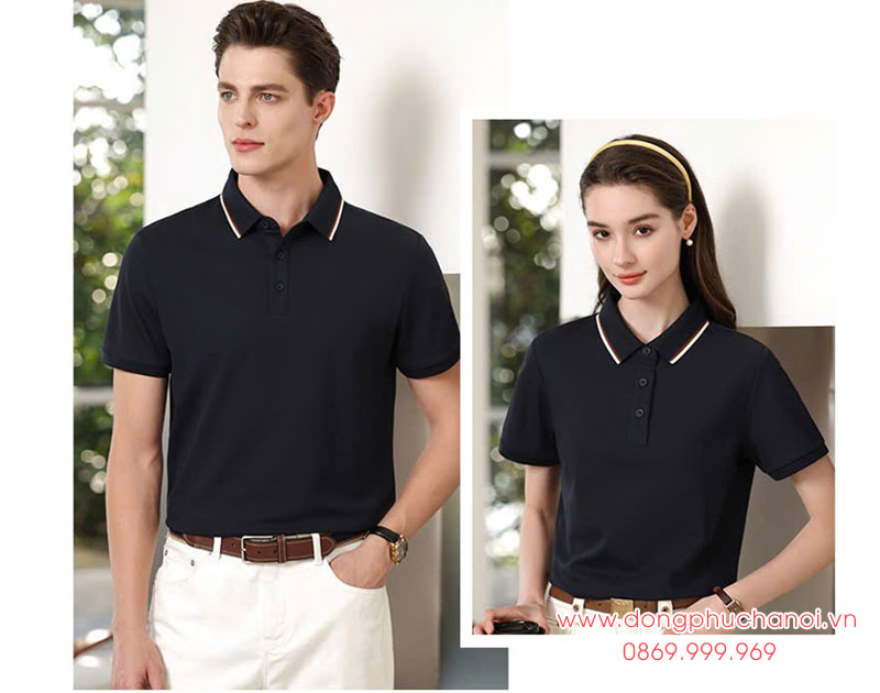 Mẫu áo phông đồng phục công sở màu đen