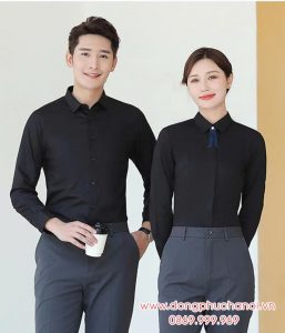 Mẫu áo sơ mi công sở màu đen