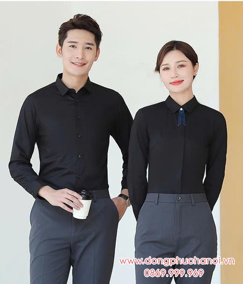 Mẫu áo sơ mi công sở màu đen