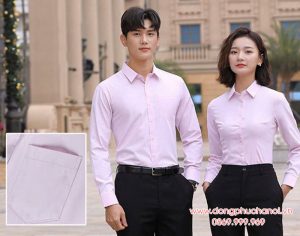Mẫu áo sơ mi công sở màu hồng