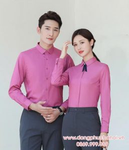 Mẫu áo sơ mi công sở màu hồng đậm