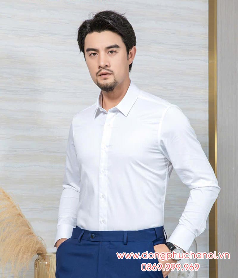 Mẫu áo sơ mi công sở màu trắng