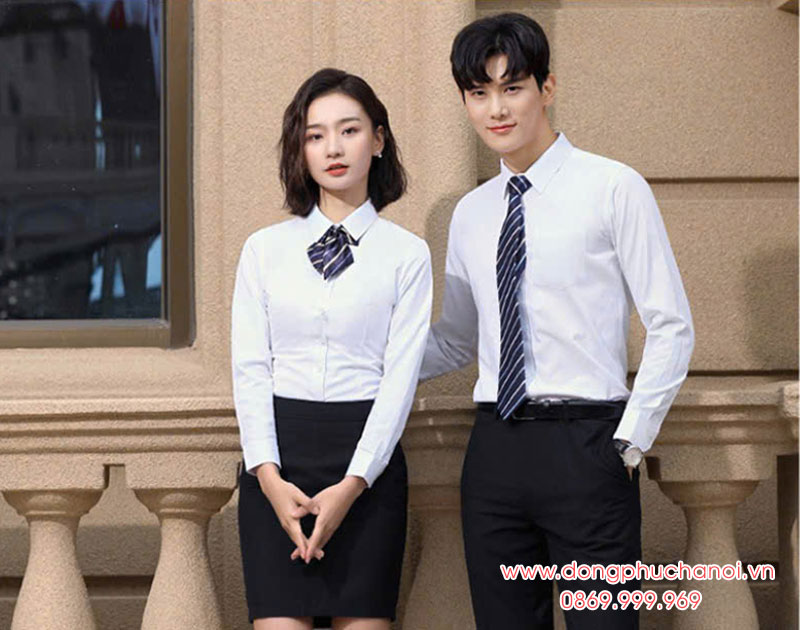 Mẫu áo sơ mi công sở màu trắng