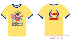 May và In áo cổ tròn Lớp 5A4 Class Tiểu học La Khê - We are family