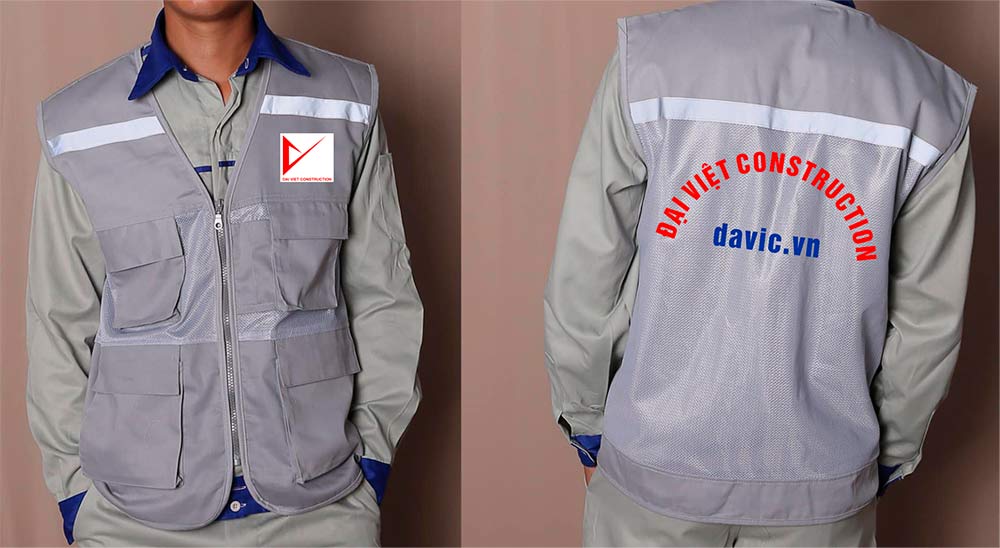 May và In áo gile Công ty Đại Việt Construction - Davic.vn