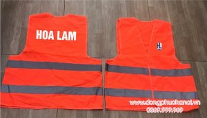 May và In áo gile đồng phục Công ty Hoa Lam màu cam