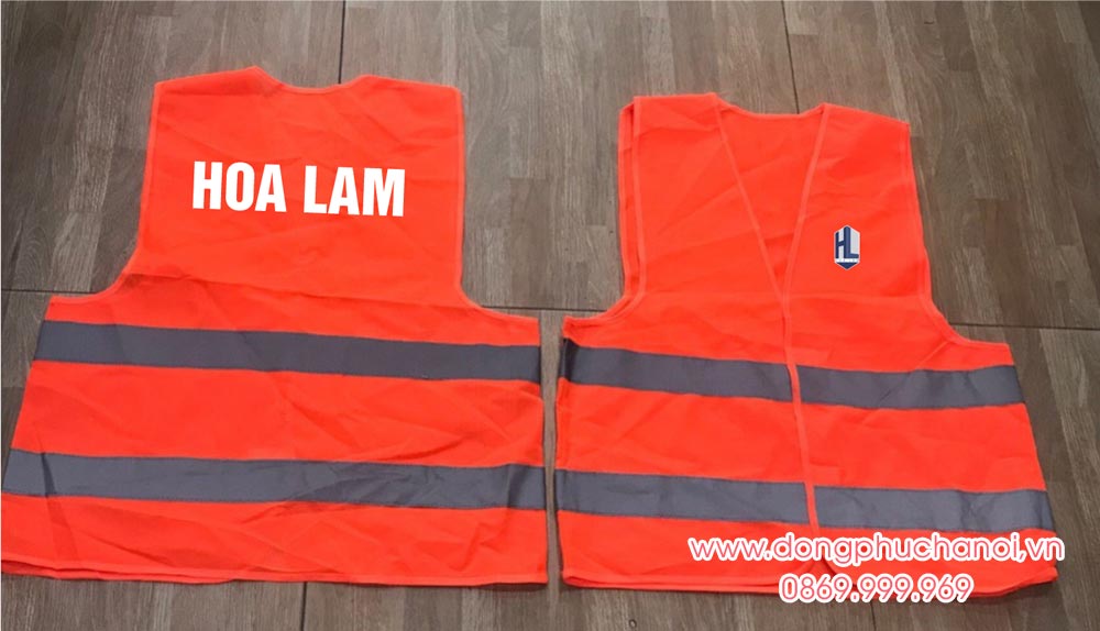 May và In áo gile đồng phục Công ty Hoa Lam màu cam
