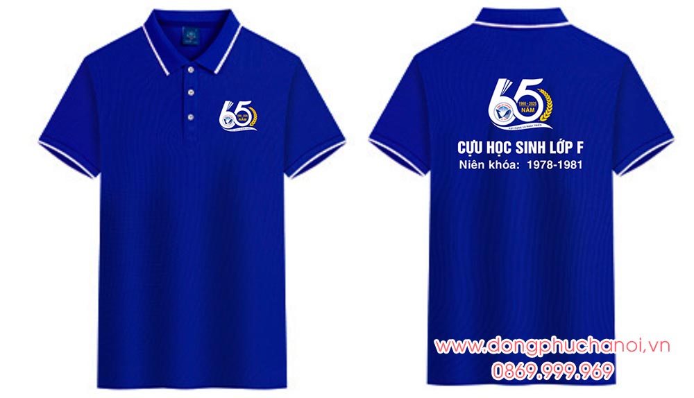 May và In áo phông Cựu học sinh Lớp F niên khóa 1978-1981 - 65 năm Xây dựng và Phát triển