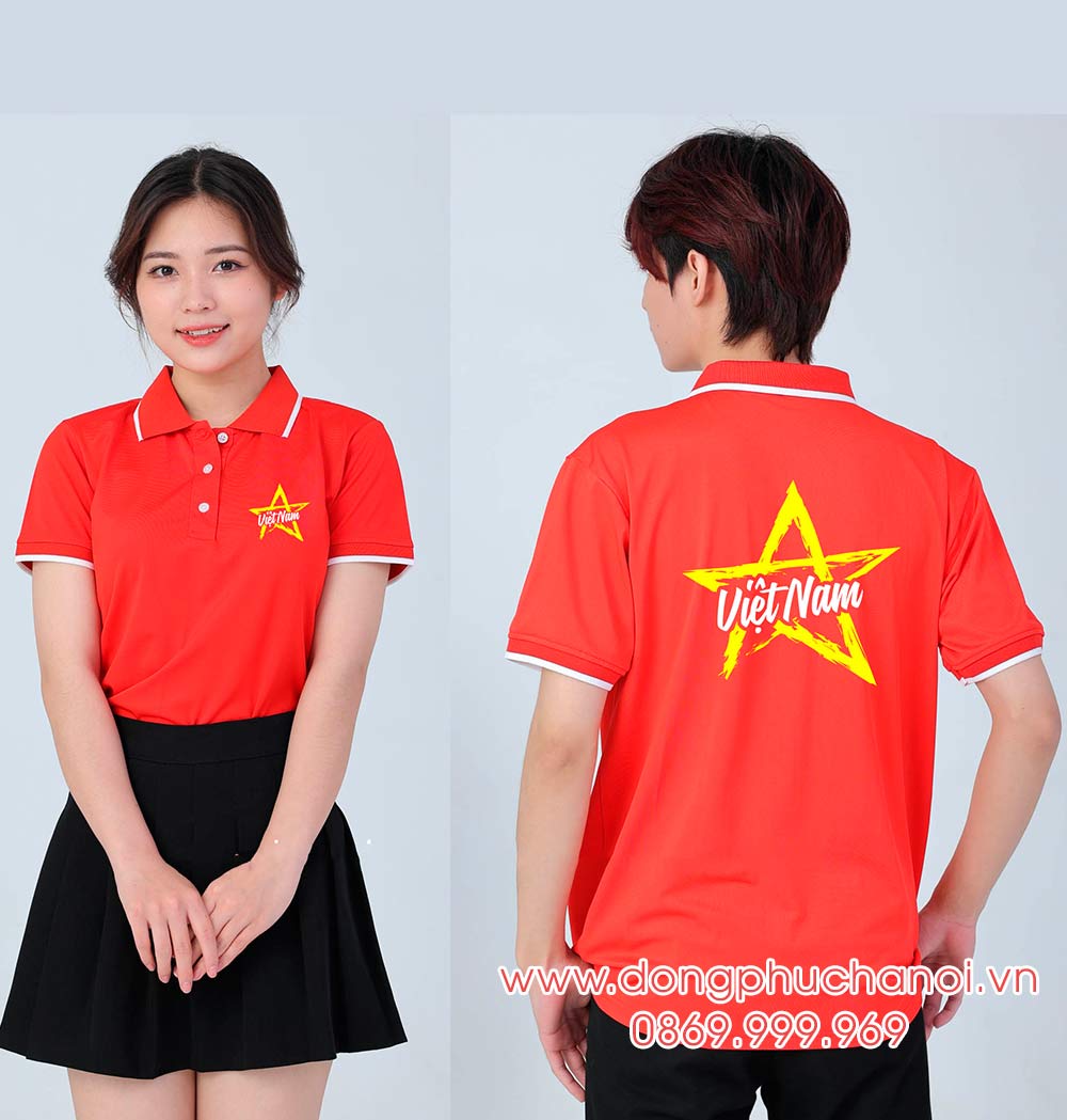 May và In áo phông cờ đỏ sao vàng Việt Nam