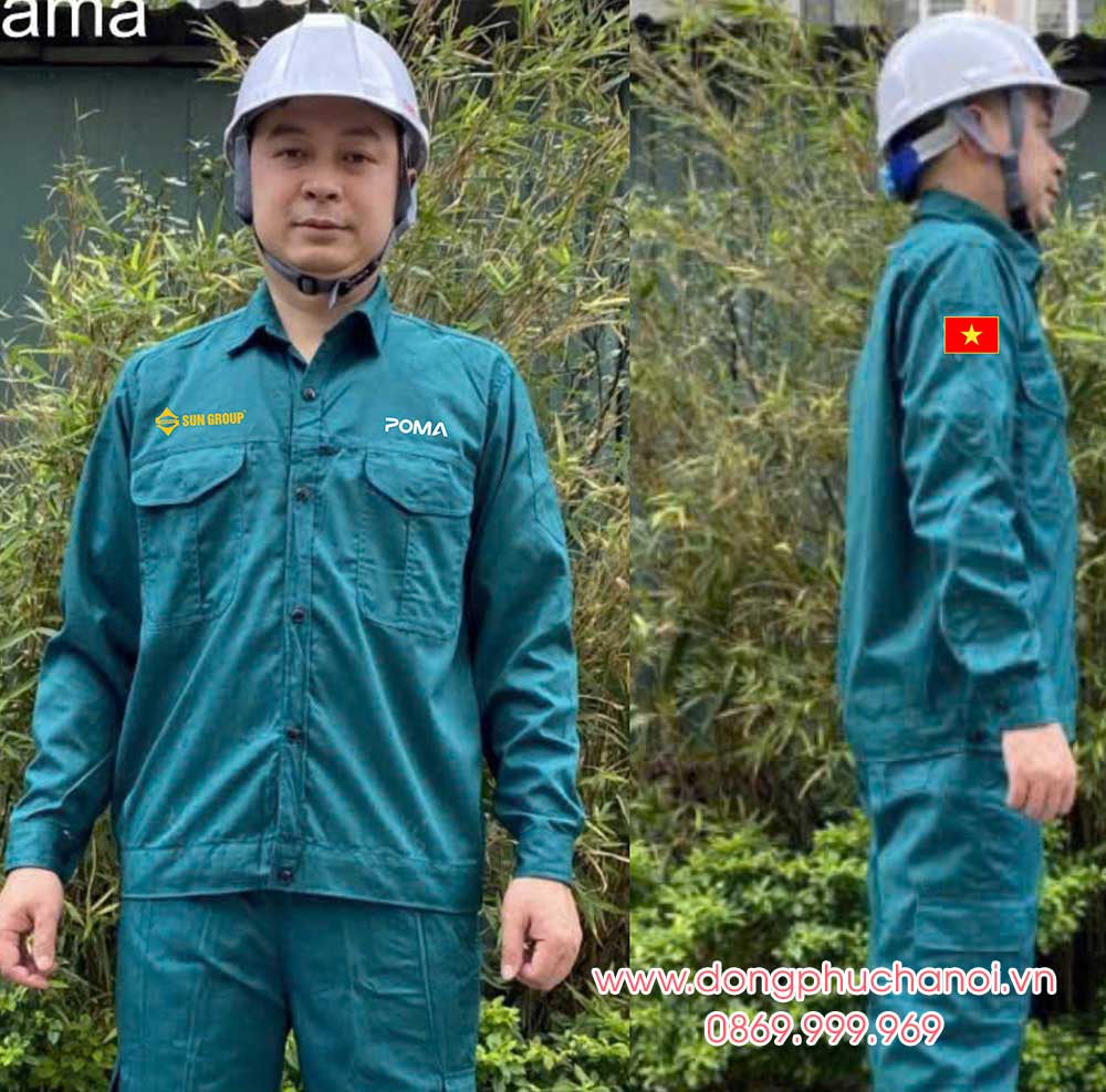 May và In đồng phục bảo hộ Công ty POMA Sun Group