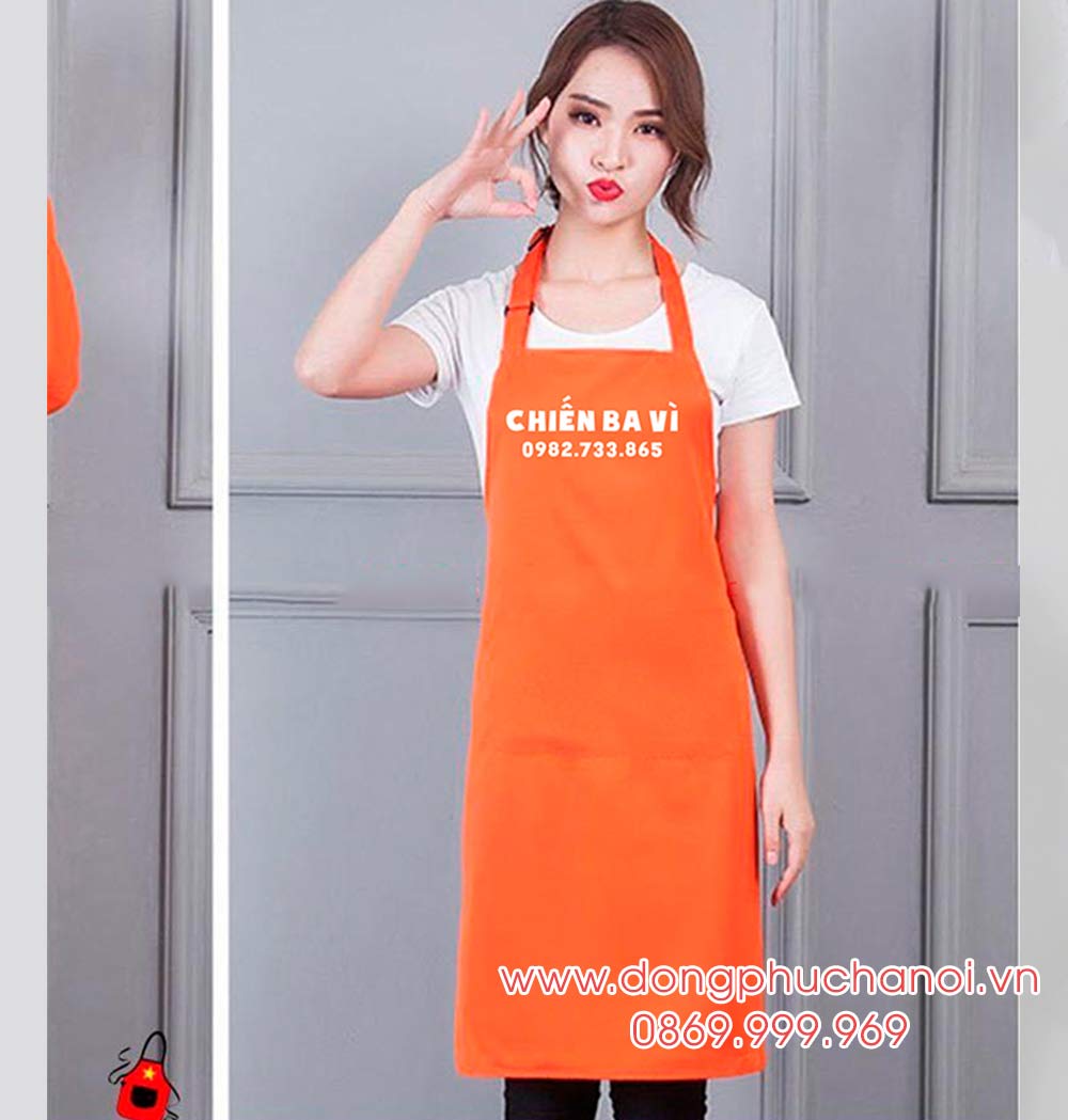 May và In tạp dề đồng phục Chiến Ba Vì
