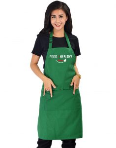 Tạp dề dáng dài màu xanh lá cây Food healthy Mart
