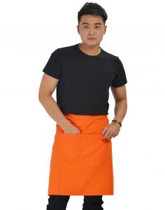 Tạp dề may sẵn dáng ngắn màu cam