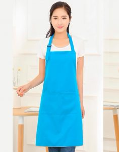 Tạp dề dáng dài màu xanh da trời