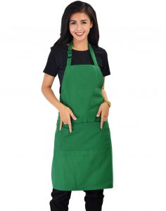 Tạp dề dáng dài màu xanh lá cây