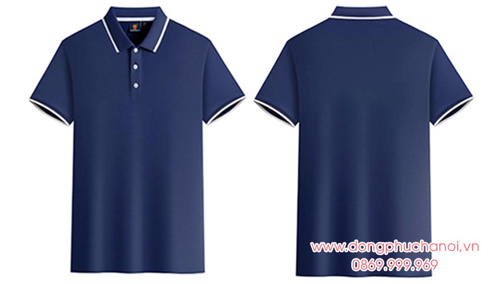 May áo polo đồng phục màu tím than