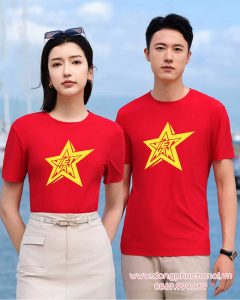 May và In áo cờ đỏ sao vàng cùng chữ Việt Nam cách điệu