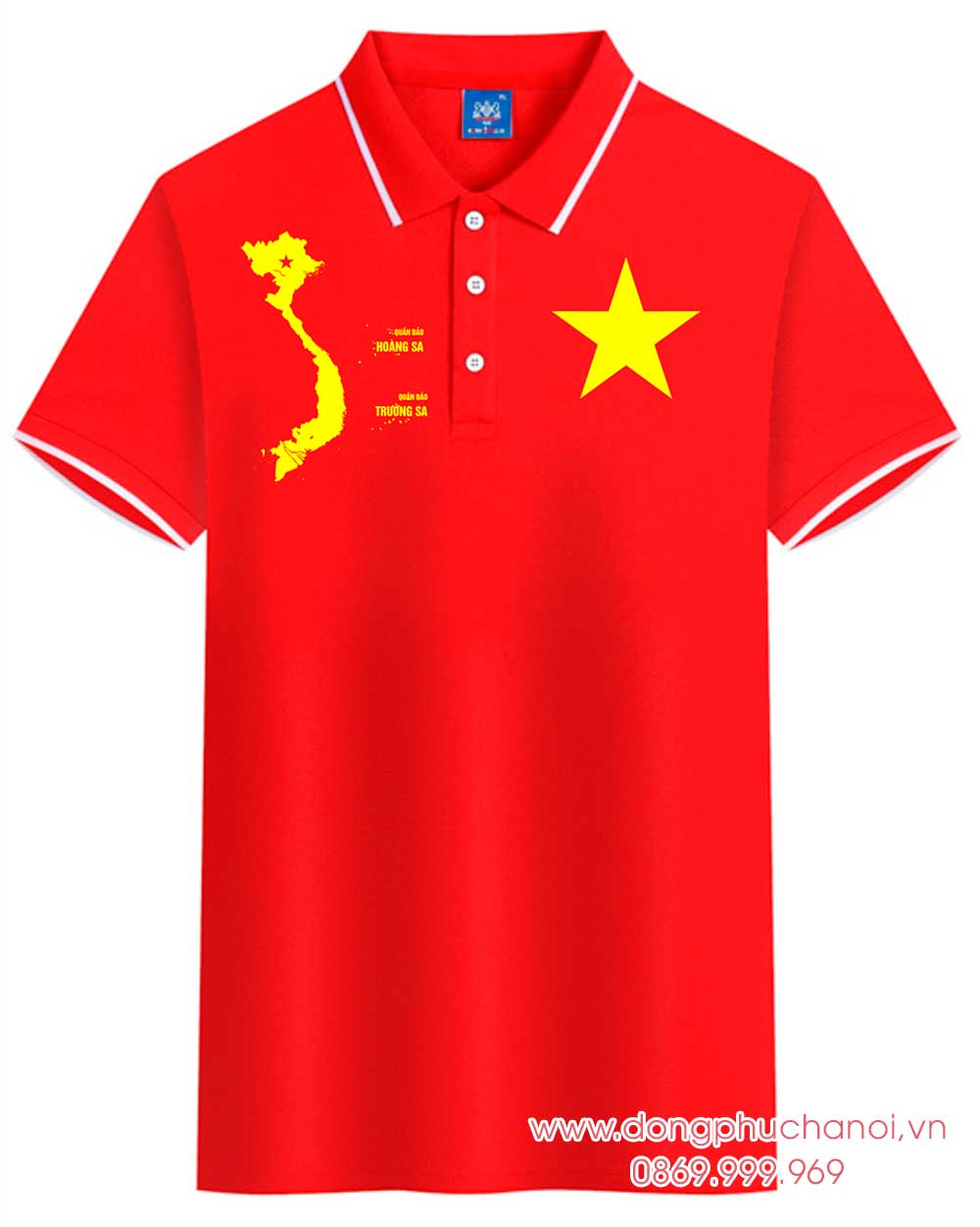 May và In áo cờ đỏ sao vàng cùng hình bản đồ Quần đảo Trường Sa-Hoàng Sa